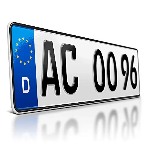 Produktbild schildEVO 1 Kfz Kennzeichen | 460 x 110 mm | DIN-Zertifiziert – individuelles EU Wunschkennzeichen | PKW Nummernschild | kurzes Autokennzeichen | Auto-Schild | Fahrradträger & Anhänger | DHL-Versand