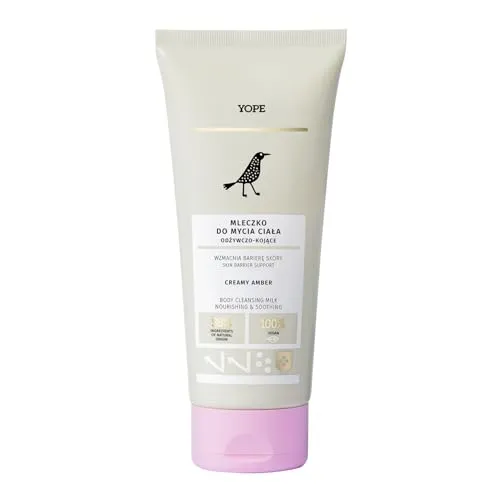 YOPE Cremiges Duschgel Cremiger Bernstein, mit Shea Butter, nährend & feuchtigkeitsspendend, 98% natürliche Inhaltsstoffe, Vegan & pH-neutral, 200 ml