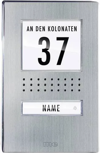 M-e modern-electronics ADV 110.1 EG Vistadoor - Kabelgebundene Türsprechanlage für Einfamilienhäuser, mit ultraflachem Design, exzellenter Sprachqualität und automatischer Beleuchtung der Edelstahl-Außenstation.
