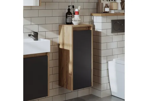 Roomart Badmöbel-Set LEO - Stilvolles Badezimmer-Design - Badmöbel-Set mit hochwertigem Waschbeckenunterschrank und Spiegelschrank, pflegeleicht und feuchtigkeitsresistent – ideal für moderne Badezimmer.