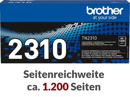 Brother Toner TN-2320 schwarz - Originaltoner, hohe Kapazität für bis zu 2.600 Seiten, ideal für Brother DCP-L Modelle