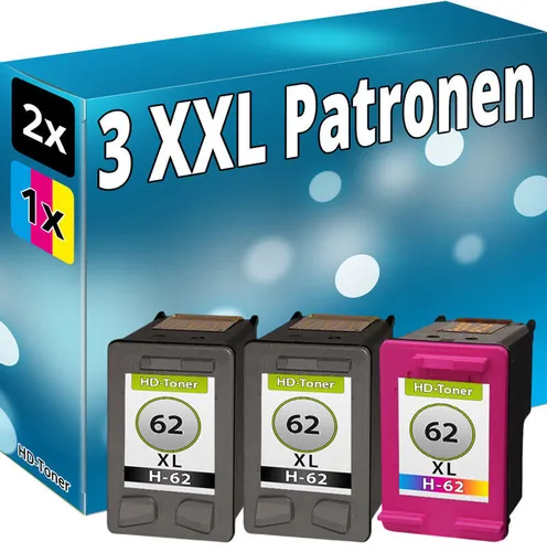 3x DRUCKER TINTE PATRONE für HP 62-XL ENVY 5644 5646 5660 7640 DeskJet 5645 AiO