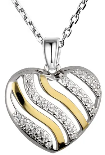 Damen Herz Kette 925 Silber Gold vergoldet Herzkette Halskette mit Anhänger Frau