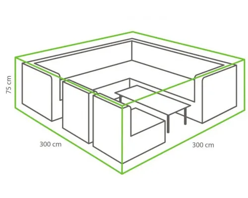 Winza Outdoor Covers Loungeset Abdeckhaube 300 x 300 cm - Abdeckhaube für Möbelsets, wetterbeständig und strapazierfähig mit wasserdichter Beschichtung und UV-Schutz für langlebigen Schutz Ihrer Gartenmöbel.