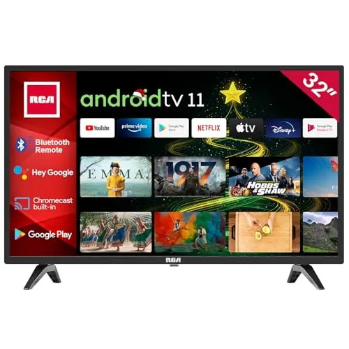 RCA RS32H2 Android Smart TV 32 Zoll - mit Google Assistant und Chromecast, unbegrenzter Zugriff auf Netflix, Prime Video und YouTube