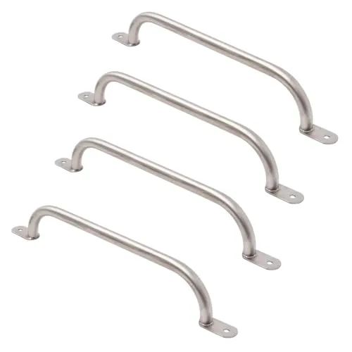 TRIBECCO Klettergriffe Haltegriffe für Outdoor & Indoor Metall Griffe für Spielplatz, Klettergerüst, Spielturm, Hochbett, Leiter und Kletterwand im Kinderzimmer (550 mm Edelstahl, 4 Stücke)