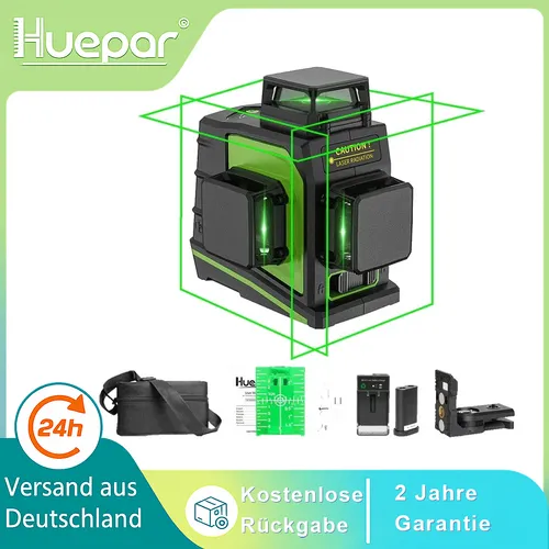 Huepar GF360G 3D Selbstnivellierenden Kreuzlinienlaser