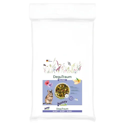 Bunny DeguTraum BASIC 3,2 kg Degufutter - Futter für Degus, reich an Kräutern und Vitaminen für eine ausgewogene Ernährung, hergestellt in Deutschland.