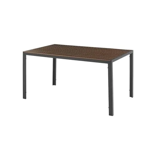 Riess-Ambiente Gartentisch DESIGNO 150 cm - dunkelbraun/schwarz - Wetterfester Gartentisch aus Aluminium für bis zu 4 Personen. Pflegeleicht und ideal für Terrasse oder Balkon. Setze stilvolle Akzente in deinem Außenbereich!