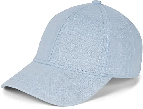 styleBREAKER Unisex Leinen Baseball Cap | Verstellbare 6-Panel Basecap mit gebogenem Schirm | Atmungsaktive Sommer Mütze mit Metallschnalle | Leicht, Bequem & Stilvoll, Farbe:Hellblau