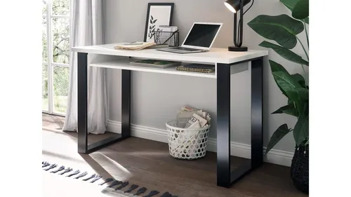 Schreibtisch Bürotisch Sherwood 06 in Pinie Weiß und Anthrazit 125x60 - Kinderschreibtische mit modernem Design, ideal für das Kinderzimmer und bietet viel Platz zum Lernen und Spielen.