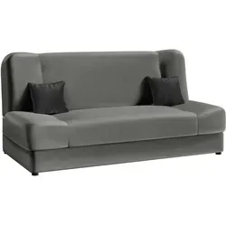 Xxxl Schlafsofa, Silber, 3-Sitzer mit Schlaffunktion - Sofas & Couches – Elegantes 3-Sitzer Schlafsofa mit Bettkasten und großzügiger Schlaffläche von 195x116 cm, ideal für Gästezimmer oder Wohnzimmer.