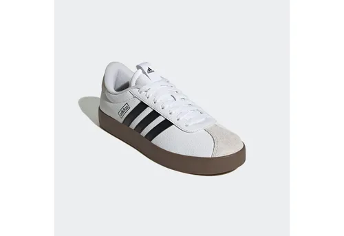 Adidas VL Court 3.0 - Weißer Sneaker mit Wildleder-Obermaterial - Sneaker aus hochwertigem Wildleder, ideal für Alltag und Freizeit. Komfortable dämpfende Zwischensohle und hervorragende Traktion für einen stilvollen Auftritt.