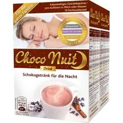 Choco Nuit Gute-Nacht-Schokogetränk Pulver - Arzneimittel für erholsamen Schlaf, mit natürlichen Zutaten wie Hopfen und Lavendel, fördert die Entspannung und unterstützt gesunde Nerven.