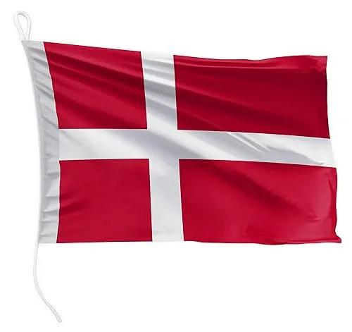 FLAGLY Premium Bootsfahne Dänemark 60 x 40 cm - 115g/m² Stoffgewicht - gedruckt, robust mit Strick & Schlaufe, Bootszubehör Motorboot (60 x 40 cm - Dänemark)