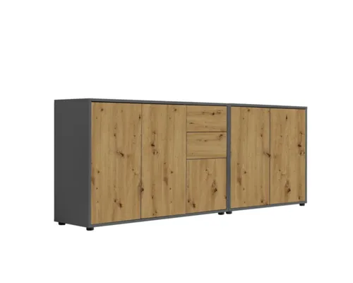 BMG Möbel Kommode Sideboard Mailand Set 10 in Anthrazit - Elegantes BMG Möbel Sideboard Mailand Set 10, grifflos mit Push-to-open-Funktion, bietet viel Stauraum für Akten, Schuhe und Kleidung. Pflegeleicht dank Anti-Fingerprint-Beschichtung und in verschiedenen Ausführungen erhältlich.