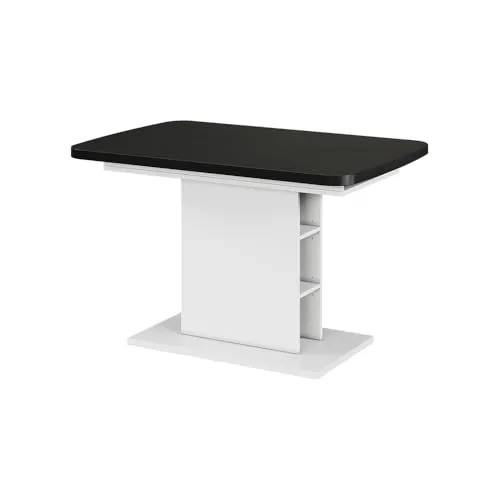 Vicco Esstisch Fenaro, Schwarz/Weiß, 120 x 80 cm - Esstisch mit ausziehbarer Funktion und 4 höhenverstellbaren Einlegeböden für individuelle Anpassung, ideal für gesellige Abende mit Familie und Freunden.