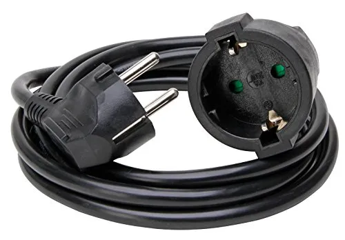 Kopp 143105040 Schutzkontaktverlängerung 2 m, schwarz