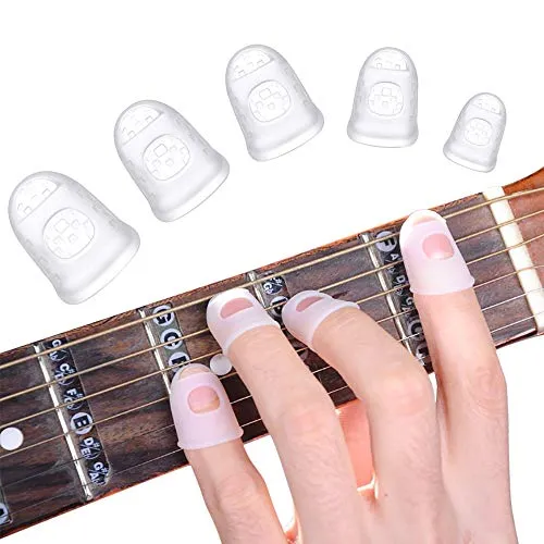 Silikon Fingerschutz für Gitarre – 40 Stück in 5 Größen, rutschfest und bequem