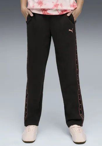 PUMA Trainingshose ESS TAPE HIGH WAIST RELAXED SWEATPANTS TR G - Bequeme Trainingshose von PUMA aus robuster Baumwollmischung mit praktischen Eingrifftaschen. Ideal für sportliche Aktivitäten und lässige Outfits. Vielseitig kombinierbar für einen aktiven Look!