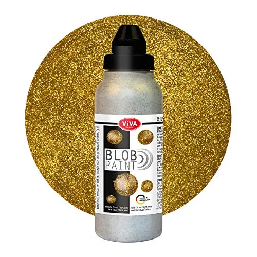 Viva Decor Blob Paint 280 ml Metallic Glitter Künstlerfarbe Leinwandfarbe glänzend Gold-Glitter