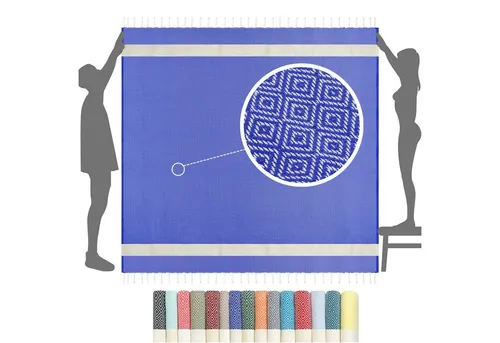 furora HOLIDAY Strandtuch XXL 200x200 cm - Strandtuch aus 100% Baumwolle in Dunkelblau, ideal für Strand und Freizeit, vielseitig und hochwertig verarbeitet.