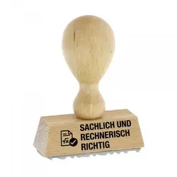 Holzstempel sachlich und rechnerisch richtig (50 x 9 mm) Textstempel