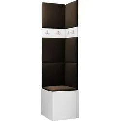 Mirjan24 Garderoben-Set, Weiß, Braun, Holzwerkstoff, 42x186x46 cm, Garderobe, Garderoben-Sets & Serien, Garderoben-Sets