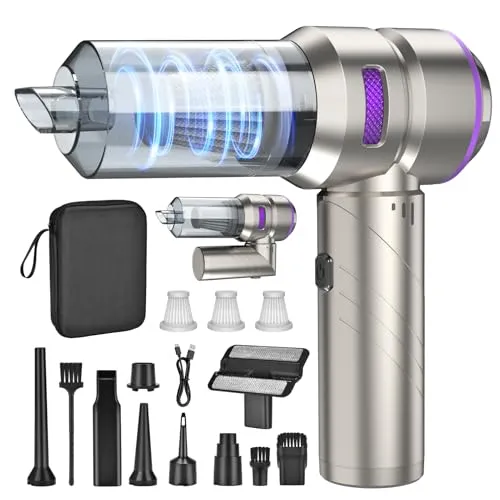 Fwiull Kabelloser Handstaubsauger mit 18000Pa Saugkraft – 4-in-1 Multifunktionsgerät (Silber)