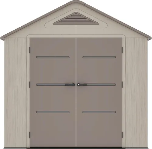 Gartenhaus aus HDPE-Kunststoff Beige und Braun 4,5 m² mit Boden