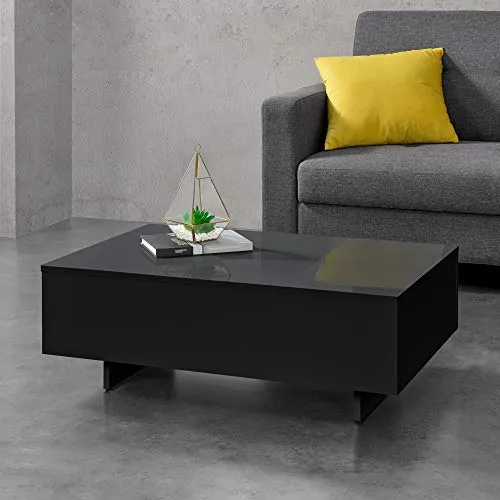 [en.casa] Couchtisch Vänersborg - Stilvoller Beistelltisch für Ihr Wohnzimmer - Beistelltisch in Schwarz mit elegantem Design, leicht zu reinigen und einfach aufzubauen. Ideal als Kaffeetisch für stilvolle Wohnräume.