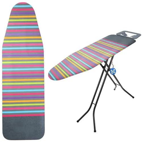 KADAX Bügelbrettbezug für Dampfbügelstation, Bügeltischbezug für knitterfreies Bügeln, Bügelbrett-Abdeckung für Dampfbügeleisen, Ersatzbügeltischbezug (Streifen 135x50 cm)