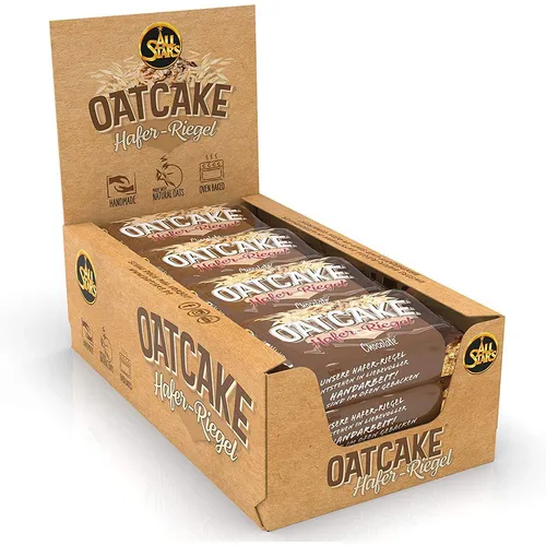 All Stars Oatcake Hafer-Riegel Chocolate - Proteinriegel mit Haferflocken - Proteinriegel mit hochwertigen Kohlenhydraten und Ballaststoffen, ideal für schnelle Energie vor dem Training oder als sättigender Snack für zwischendurch.