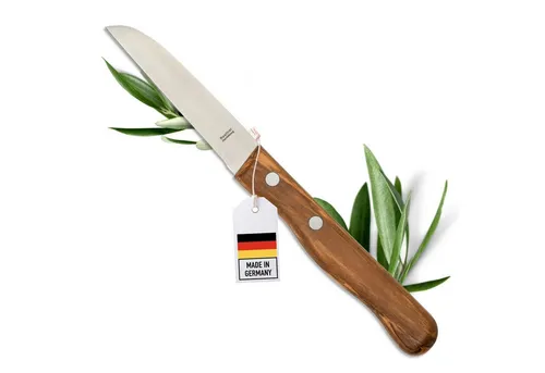 Personalisiertes Schälmesser aus Olivenholz - Kochmesser mit individueller Gravur, scharfer Klinge aus Molybdänstahl und ergonomischem Olivenholzgriff für perfekten Halt und Nachhaltigkeit.