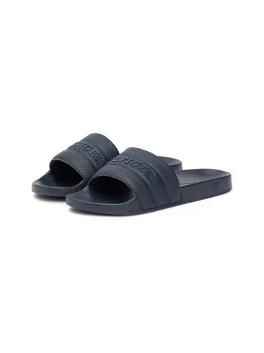 Tommy Hilfiger HILFIGER PAD PERF POOL SLIDE Pantolette, Sommerschuh, Badepantolette mit Logoschriftzug