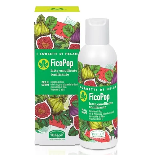 Helan I Sorbetti FicoPop - Flüssige parfümierte Körpercreme mit Vitamin C und E, Antioxidans, Wassermelone und Feige, feuchtigkeitsspendende Körpercreme für trockene Haut mit Süßmandelöl und