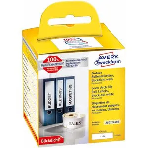 Zweckform Dymo-Etiketten für Dymo 99019, weiß, 59 x 190mm, 110 Rückenschilder, 1 Rolle