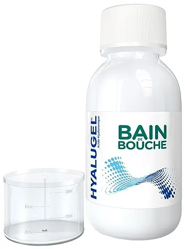 HYALUGEL - Mundwasser - Diffuse und/oder zahlreiche Verletzungen - Aphten - kleine Wunden - Entzündungszustände (Blutungen) - Hyaluronsäure - Minzzien-Zitronen-Geschmack - Flasche - 150 ml