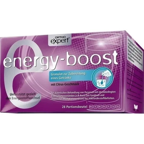 Energy-boost Orthoexpert Trinkgranulat 308 g - Energiebooster für den Stoffwechsel, unterstützt mit Vitaminen, Mineralstoffen und L-Carnitin - ideal gegen Müdigkeit und für geistige Leistungsfähigkeit.