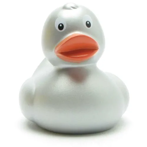 Duckshop Badeente - Silber I Quietscheente I L: 6 cm