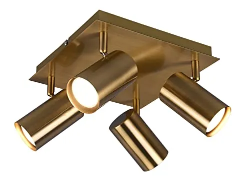 Trio Deckenstrahler 4-flammig altmessing - Lampen & Leuchten - Eleganter Deckenstrahler in gold mit 4 Flammen, ideal für stimmungsvolle Beleuchtung in jedem Raum.