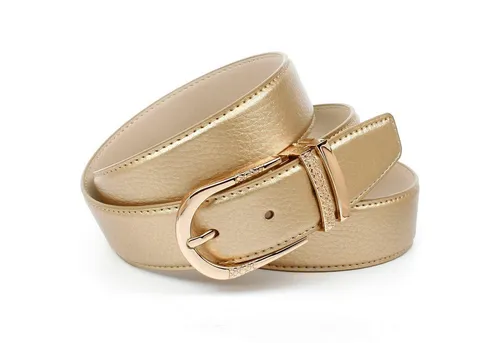 Ledergürtel ANTHONI CROWN für Damen, Gr. 105, gold von Anthoni Crown