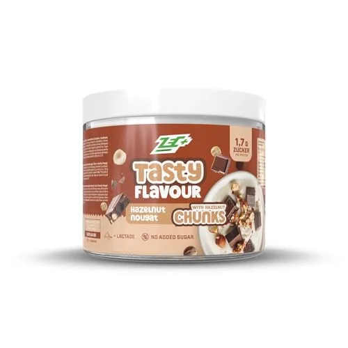 ZEC+ Tasty Flavour Pulver – kalorienarmes Aromapulver, Ideal für Milchprodukte, Haferflocken, Backrezepte oder Proteinshakes, Premium Geschmackspulver Made In Germany (Hazelnut Nougat)