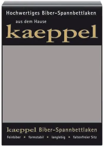 Kaeppel Spannbettlaken Biber, grau-silberfarben - Bettlaken aus 100% Baumwolle, kuschelig weich und ideal für den Winter, perfekt für Matratzen 180-200 cm x 200 cm, mit rundum Gummizug für optimalen Halt.