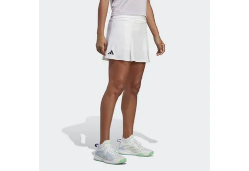 adidas Damen Club Tennis Pleated Skirt, White, M - Tennisrock aus 86 % recyceltem Polyester, mit AEROREADY-Technologie für optimalen Feuchtigkeitstransport und stylischem Falten-Design, ideal für Spielerinnen, die Leistung und Stil verbinden möchten.