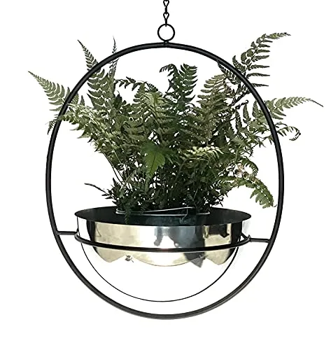 DanDiBo Blumenampel Metall - Eleganter Pflanzenhänger für Innen & Außen - Stabiler und wetterfester Blumenhänger im Vintage Look, inklusive Topf. Ideal für kreative Raumgestaltung im Garten oder Zuhause.