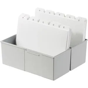 Han Karteikasten 975-11, A5, aus Kunststoff, grau, für 500 Karteikarten