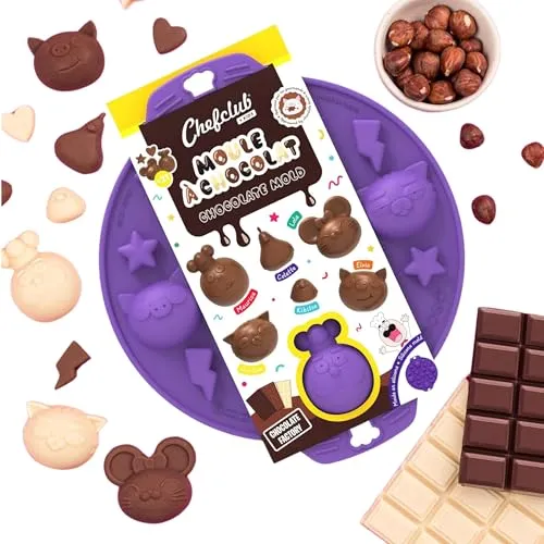 CHEFCLUB KIDS, Schokoladenform Silikon, Kreative Eiswürfelform Tiere, Vielseitige Bonbons Silikonform & Seife Silikonform, Für süße DIY-Leckereien