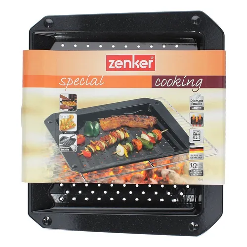 Grillblech Ofenblech 380x330mmx30mm emailliert mit Lochung Zenker 7206