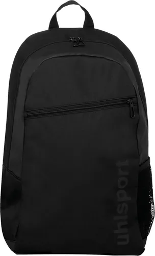 uhlsport Sporttasche ESSENTIAL BACKPACK schwarz - Rucksack für Sport und Freizeit, aus 100% Polyester (50% recycelt), ideal für Fußballspieler und umweltbewusste Sportler.